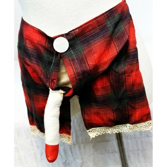 Handmade Funny Gag Adult Apron Flannel Boxes P3nis Dick Small Medium - Picture 2 of 6